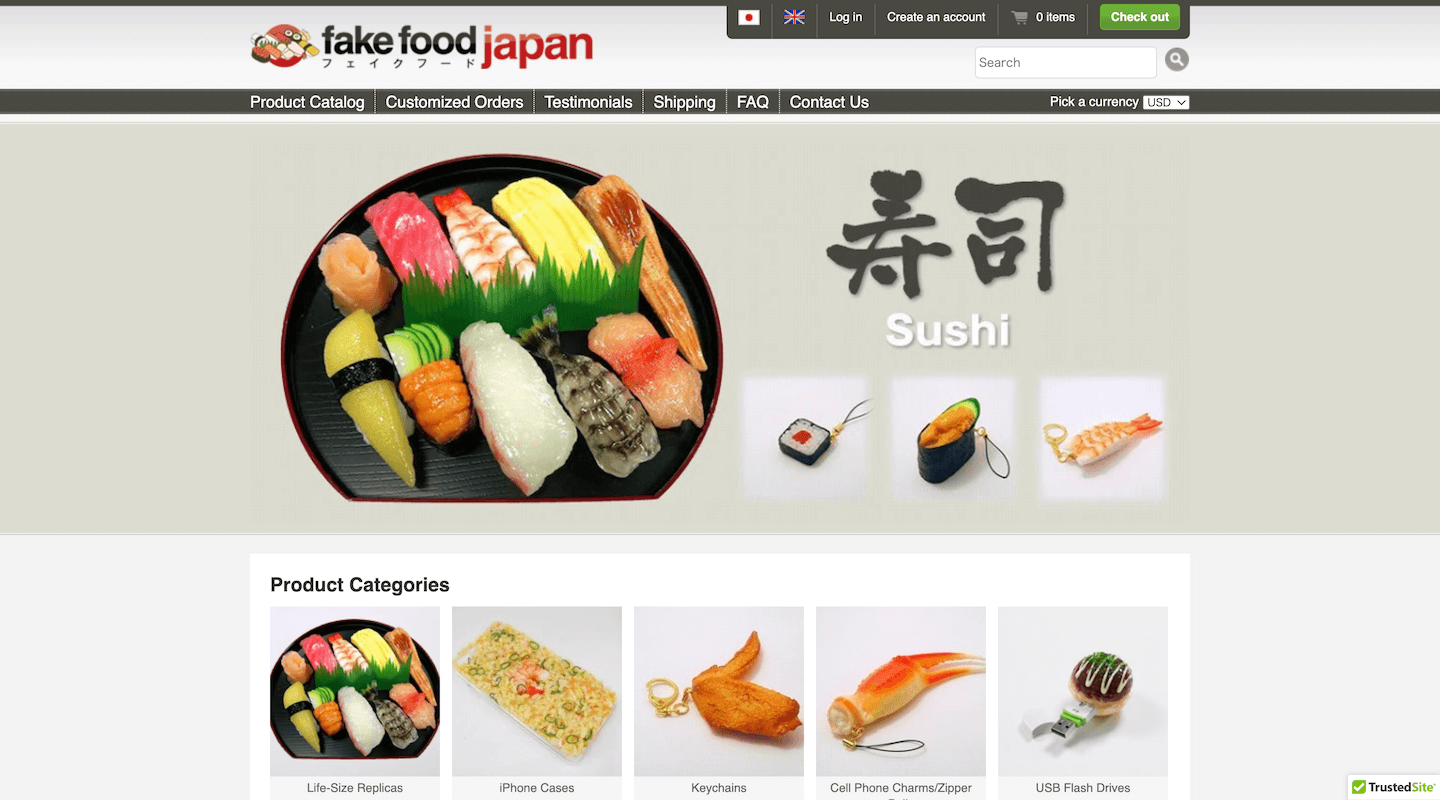 Fake food japanのグローバルサイト