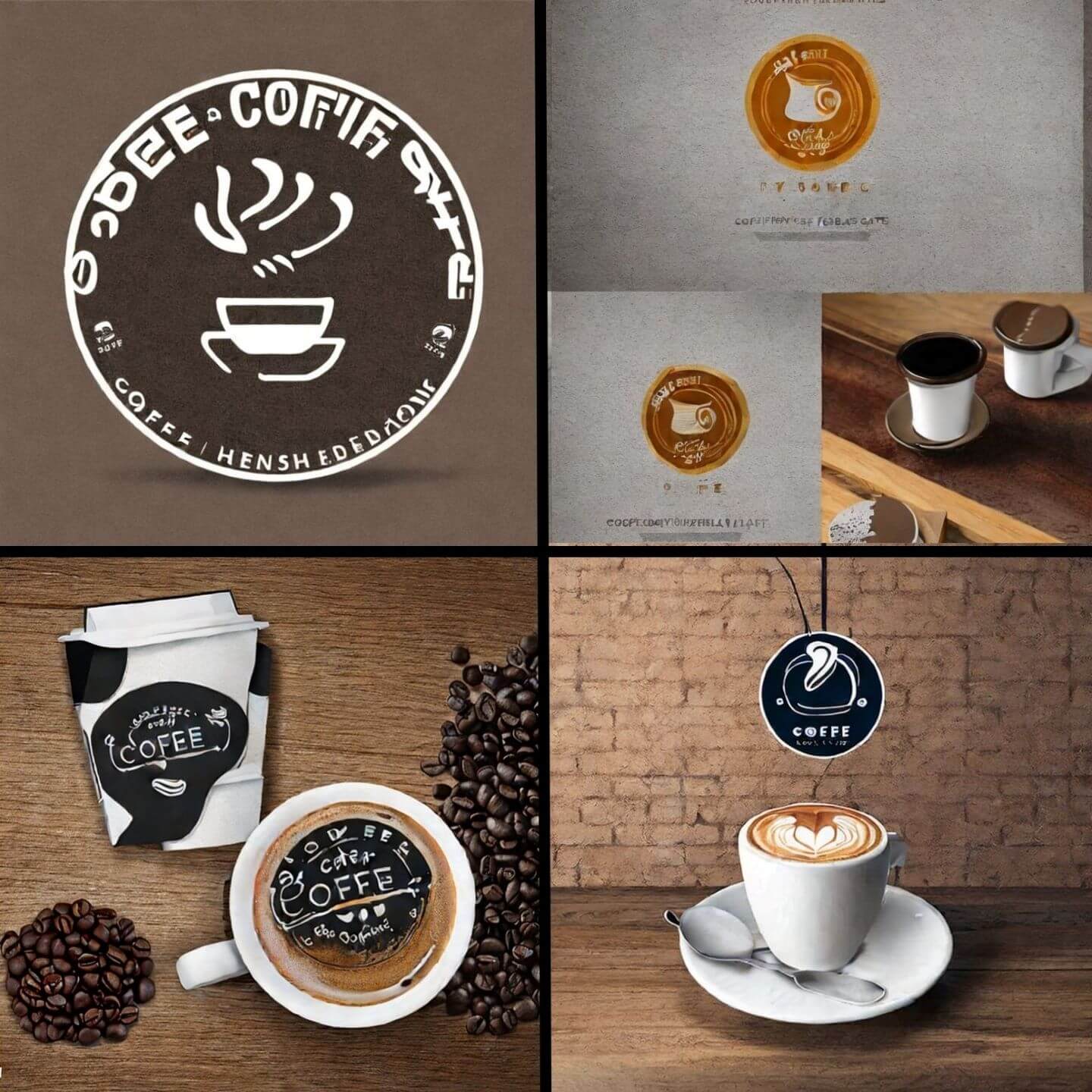 Stable Diffusionで作成したコーヒーショップのロゴデザイン例