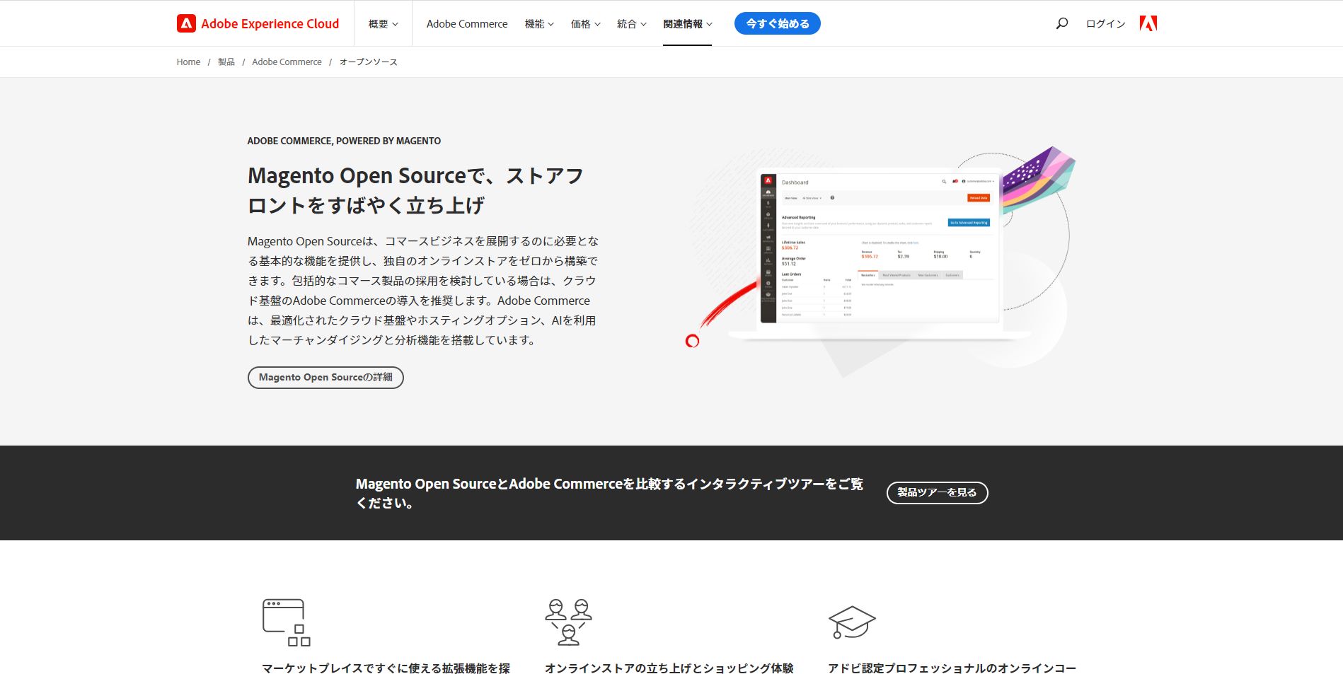 Magento Open Sourceのサービスサイト