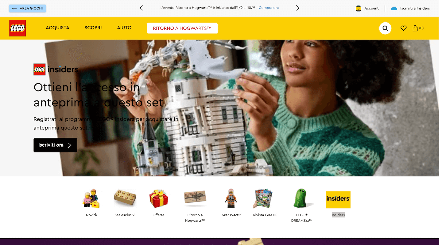 LEGOの公式サイトのトップページ